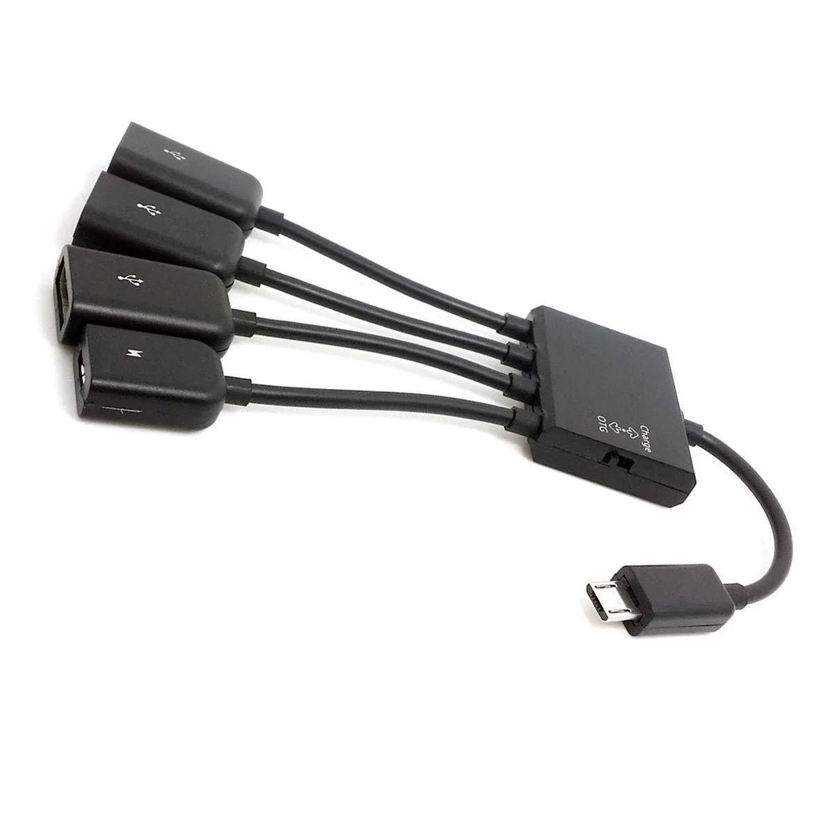 LORDWORLD LORDWORLD Micro USB OTG 3-Port Hub Adapter Cable with Power Switch — product photo