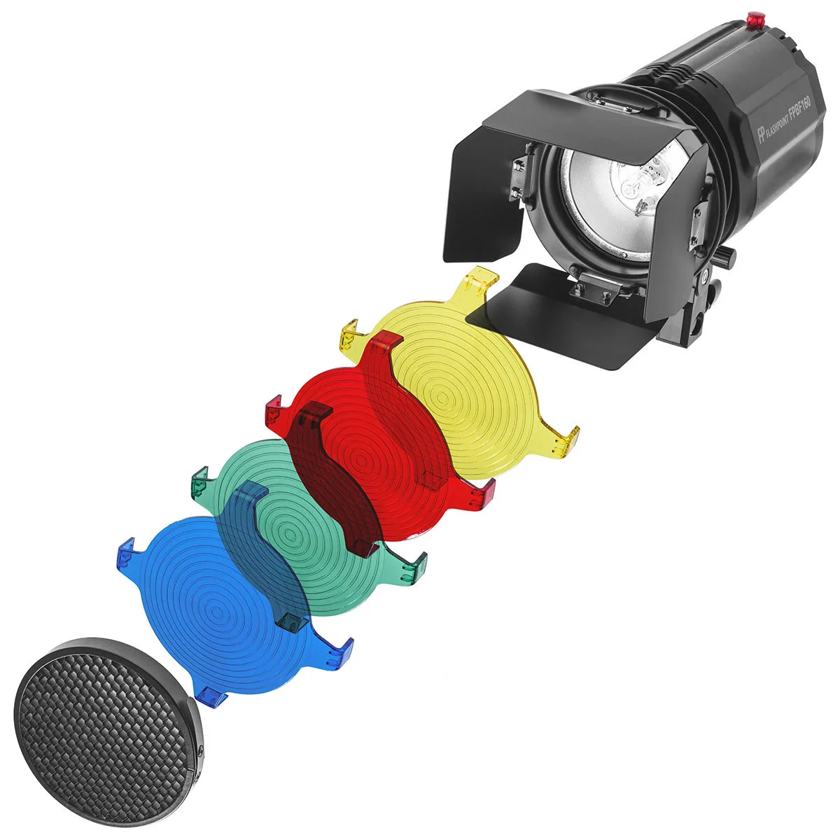 Flashpoint Brand Flashpoint Brand Barn Door Set for Budget Flash with 20 Grid and Gels — product photo