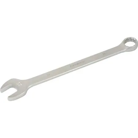 25mm 12-point combination wrench satin chrome finish 15-degree angled open and offset boxed end