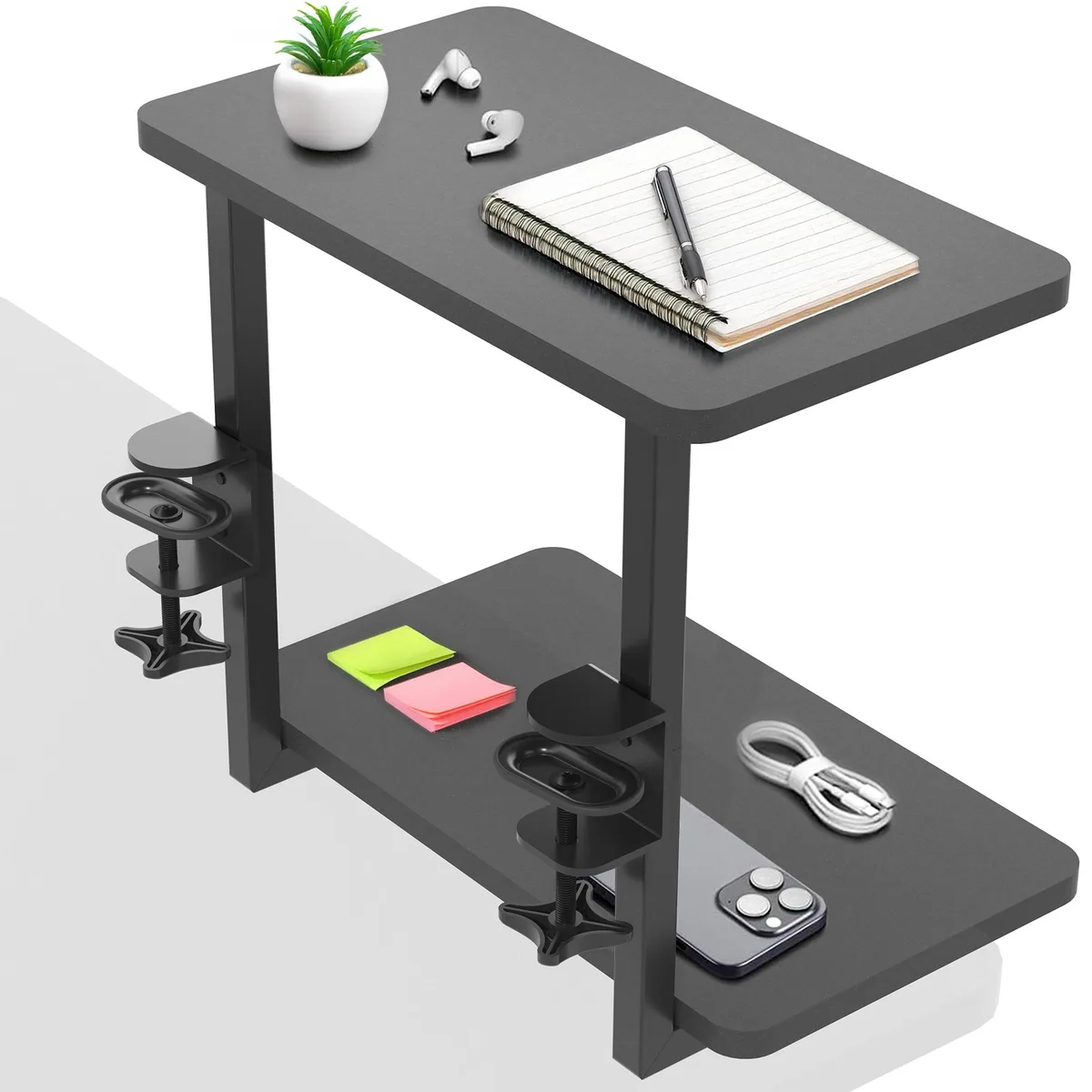 VIVO VIVO 16" Clamp-on Dual Shelf Organizer Black 15.8x8.9" 11 lbs — product photo