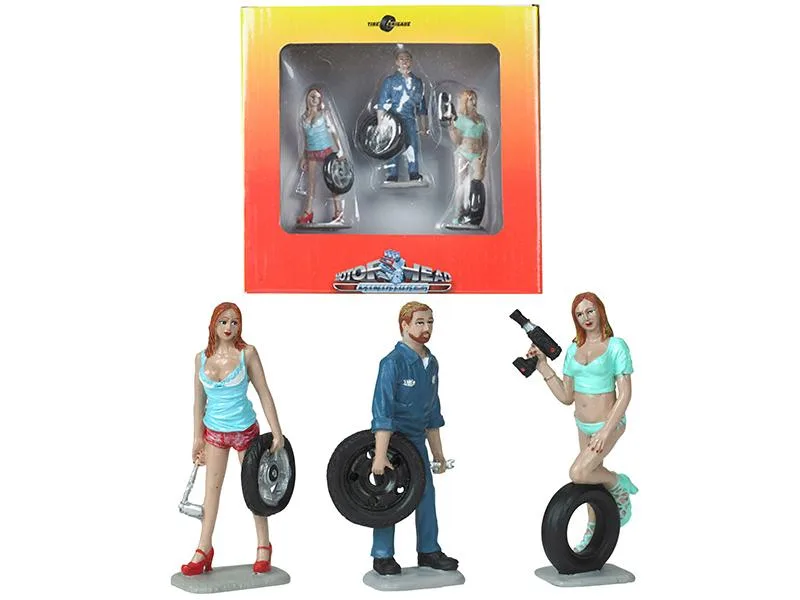 Motorhead Miniatures Motorhead Miniatures Michelle Meg Gary Tire Brigade 3 Figurine Set 1/24 — product photo