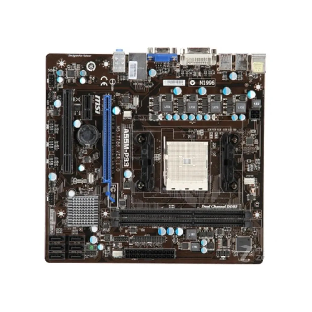 MSI MSI A55M-P33 AMD motherboard Socket FM1 DDR3 16GB Micro ATX — product photo