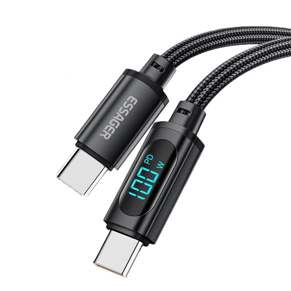 ESTONE ESTONE Essager XR 100W USB-C Cable LED Display Black 3.3ft — product photo