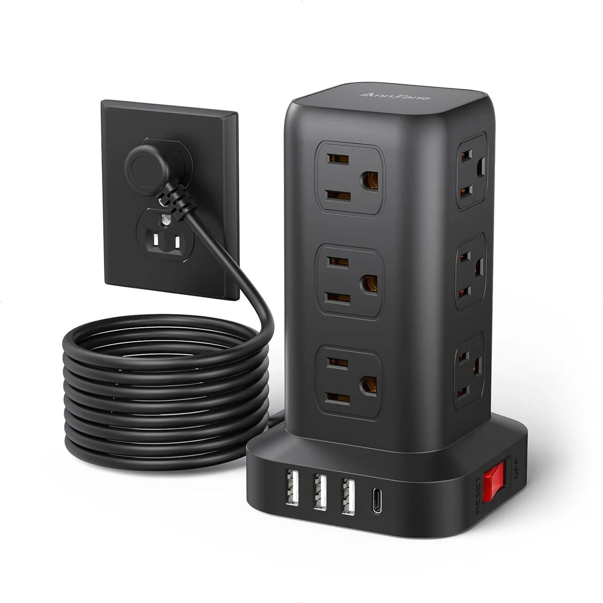 BFKK BFKK Surge Protector 10 ft 12 AC 4 USB 1 USB-C 1800 J — product photo