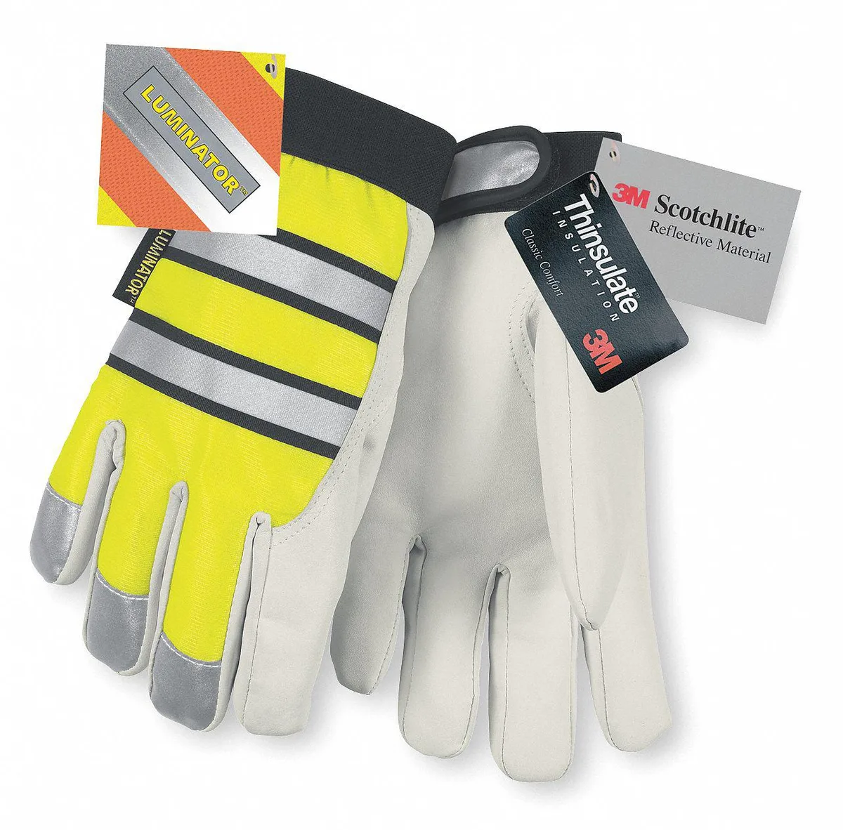 MCR Safety MCR Safety Leather Gloves Grain Goatskin Hi-Visibility Yellow XL PR 1 — product photo