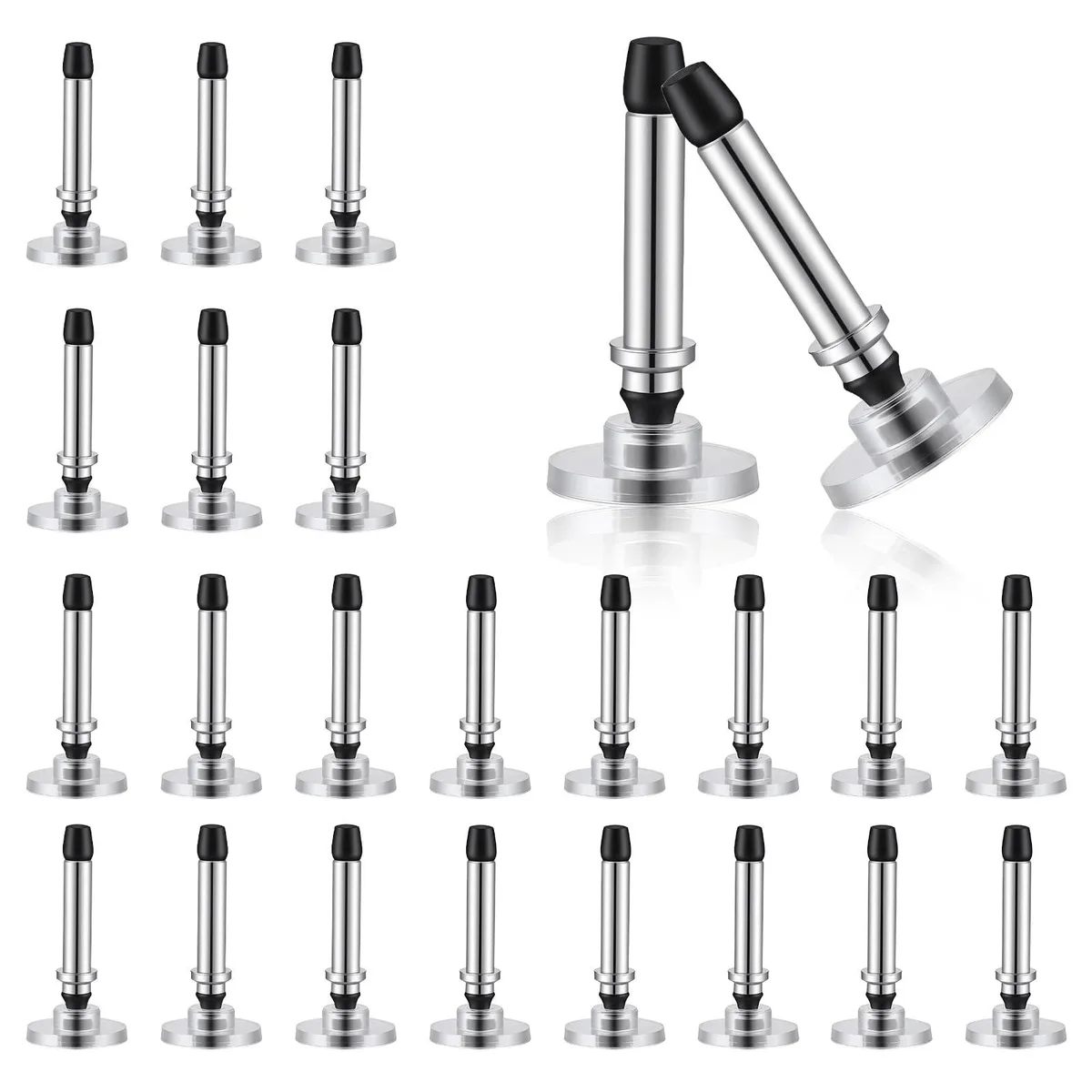 A clear bag holding twenty-four silver disc stylus tips