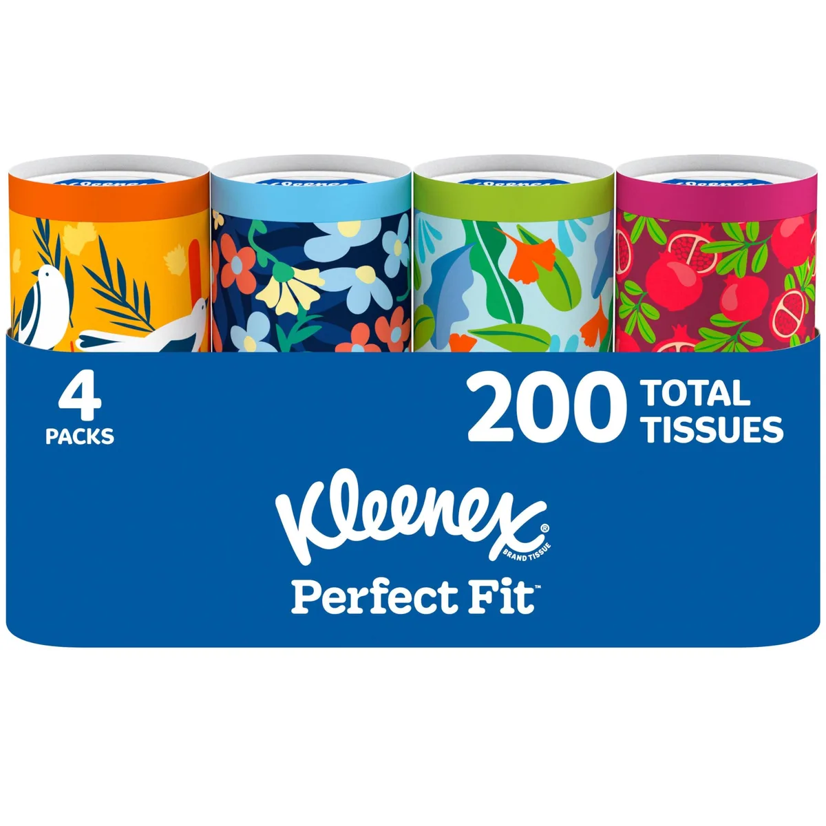  Kleenex Perfect Fit Facial Tissues 4 Cannisters 50 Tissues 2-Ply 200 Total — product photo