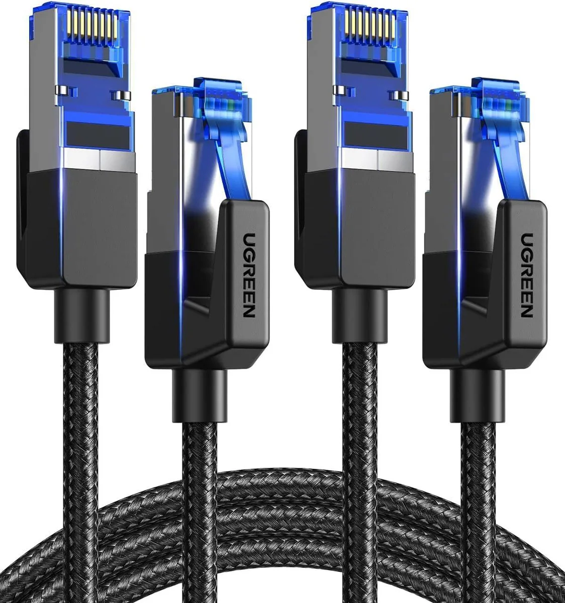 Vszerda Vszerda Cat 8 Ethernet Cable 2-Pack 40Gbps 2000MHz 26AWG Braided Shielded 6FT — product photo