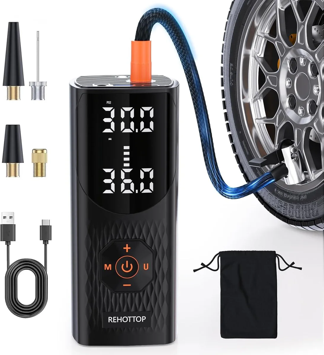 WUQ WUQ 160 PSI Cordless Tire Inflator 36L/min car electronics accessory — product photo
