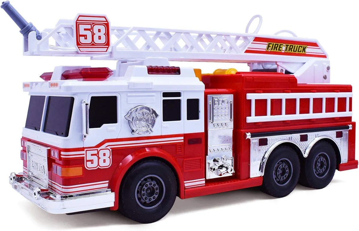 usbroway usbroway Fire Truck Motorized 15" Lights Siren Water Pump 360° Ladder Toy — product photo