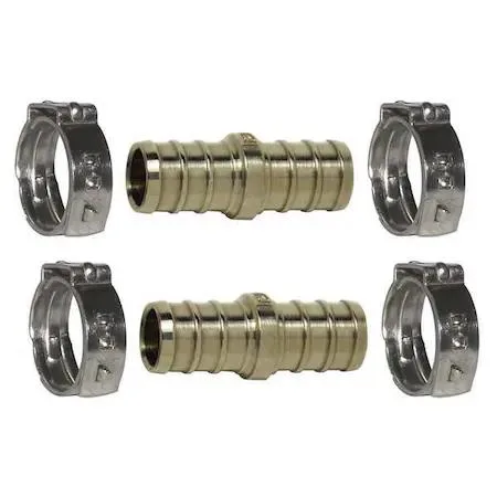 Brass barbed coupling, 5/8 inch, 160 psi rating