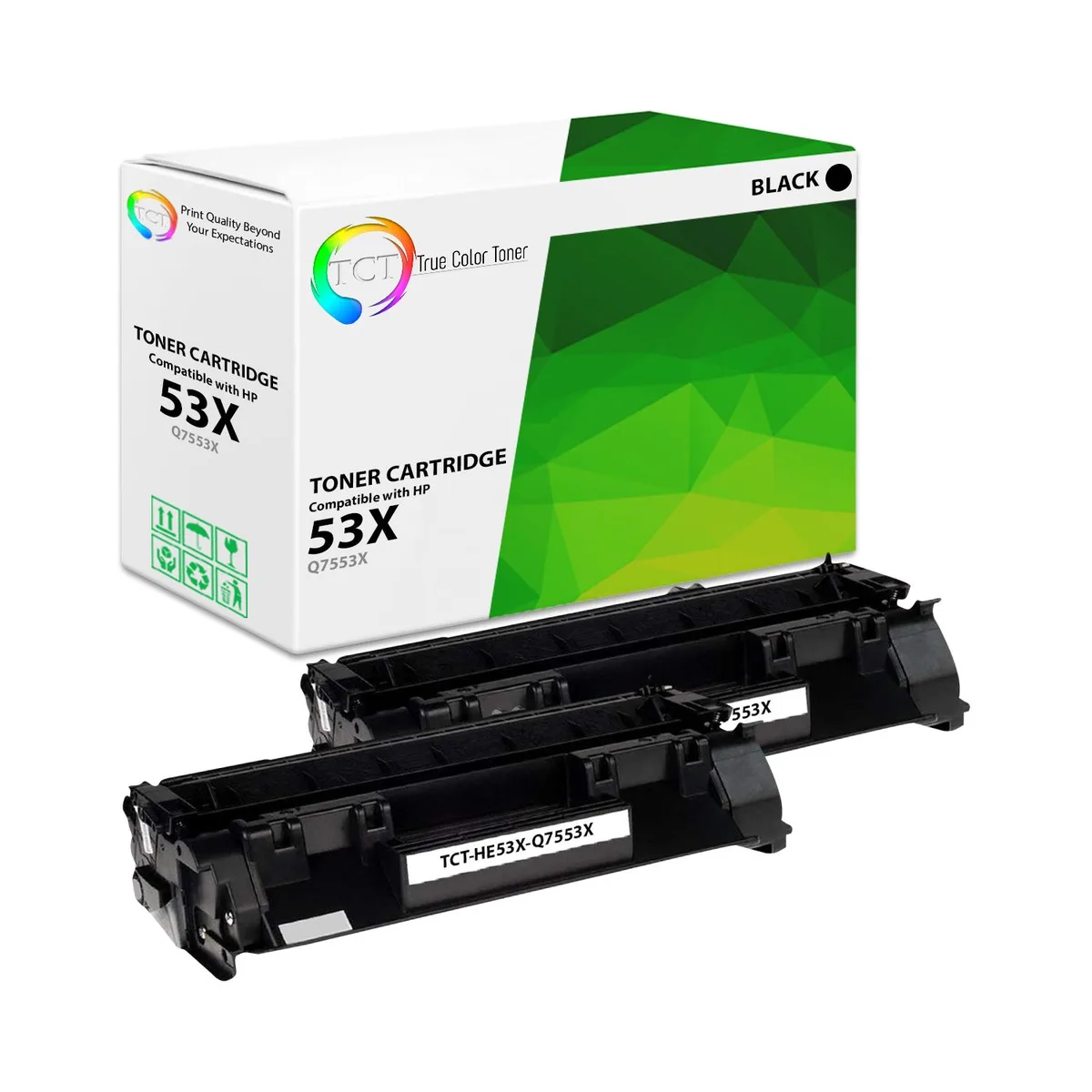 True Color Toner True Color Toner 53X Q7553X Black High Yield Toner Cartridge 2 Pack — product photo