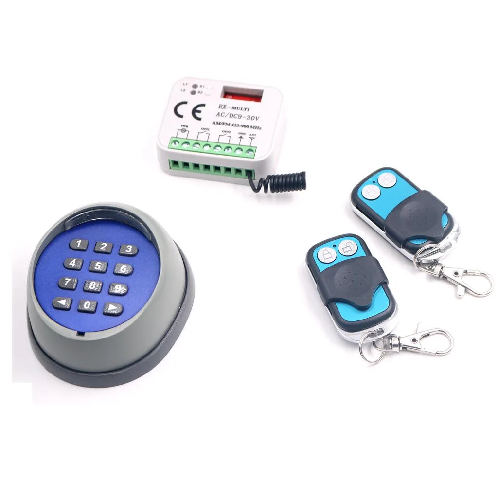 Oval white wireless keypad with backlit buttons, IP54 rated, 85 by 75 by 35 mm