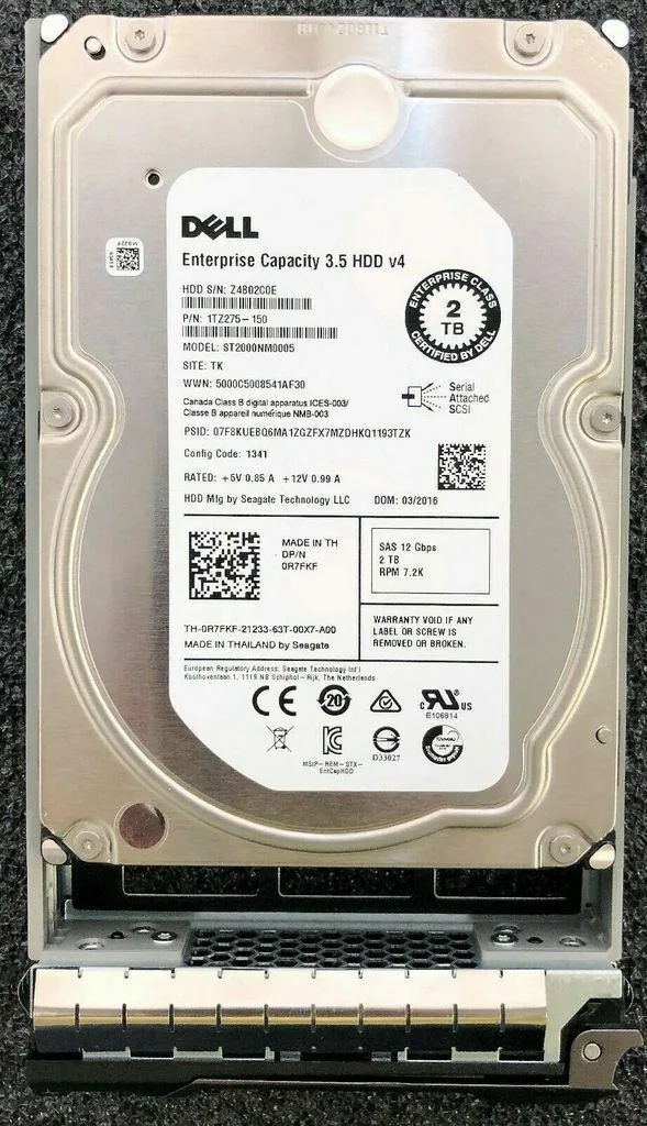 DELL DELL ST2000NM0005 2 TB 7.2K RPM 3.5" SAS internal hard drive — product photo