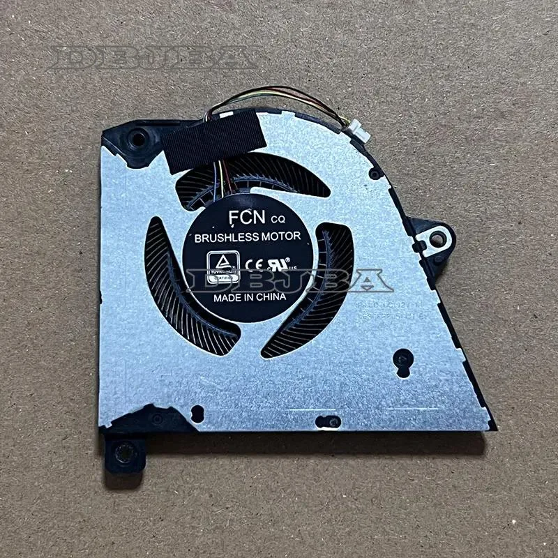 Small black rectangular laptop GPU cooling fan with wire connector