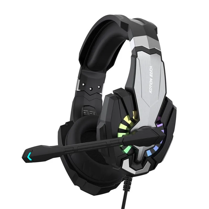 Ruixi Ruixi G9000 PLUS wired gaming headset 40mm drivers 32 ohm 105dB 3.5mm USB RGB black — product photo