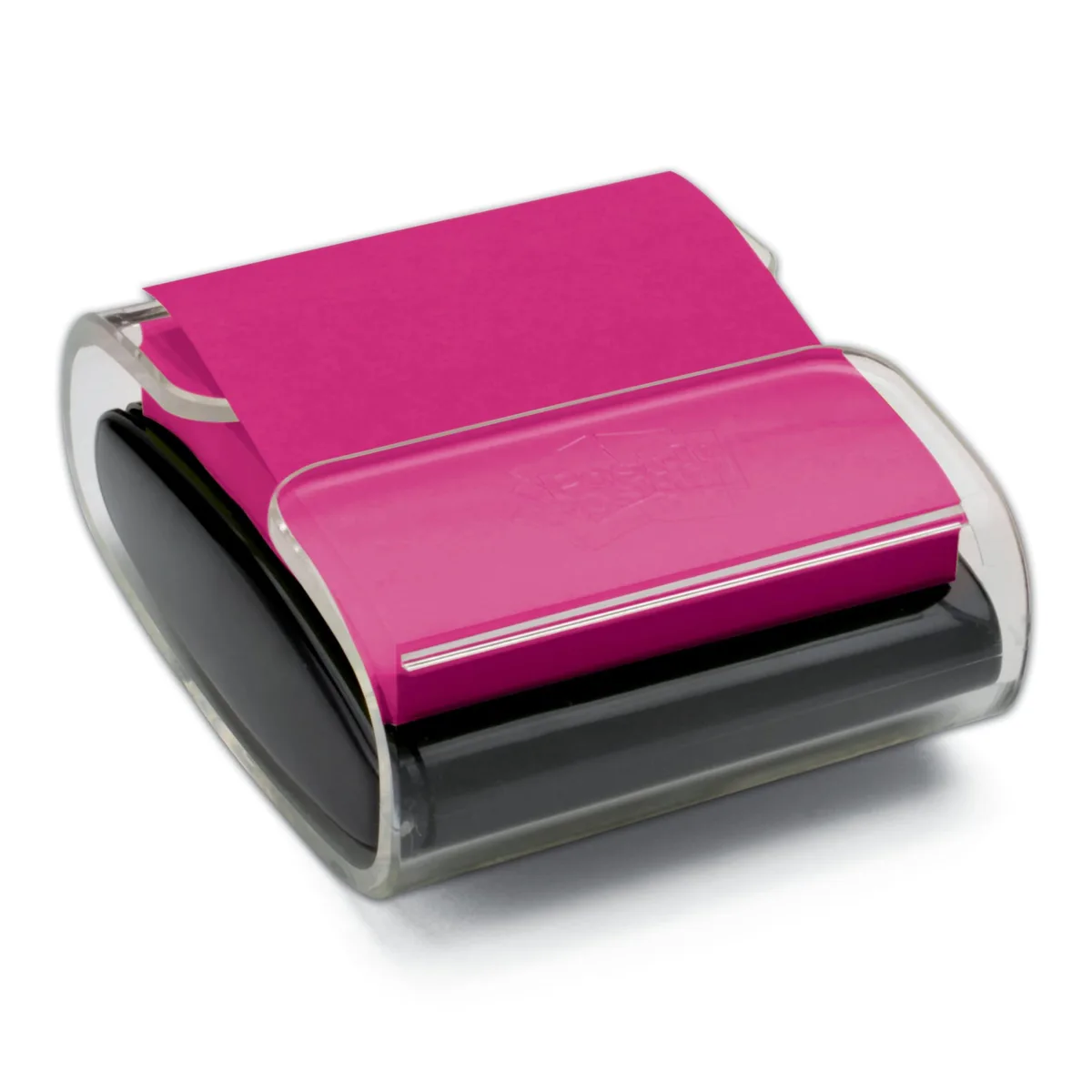 Black base clear top pop-up note dispenser with 45-sheet pad