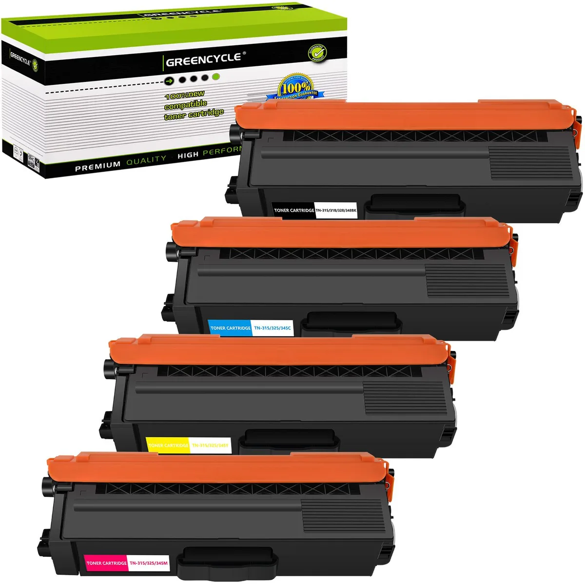 GREENCYCLE GREENCYCLE TN315 4-pack toner cartridges (black, cyan, magenta, yellow) — product photo