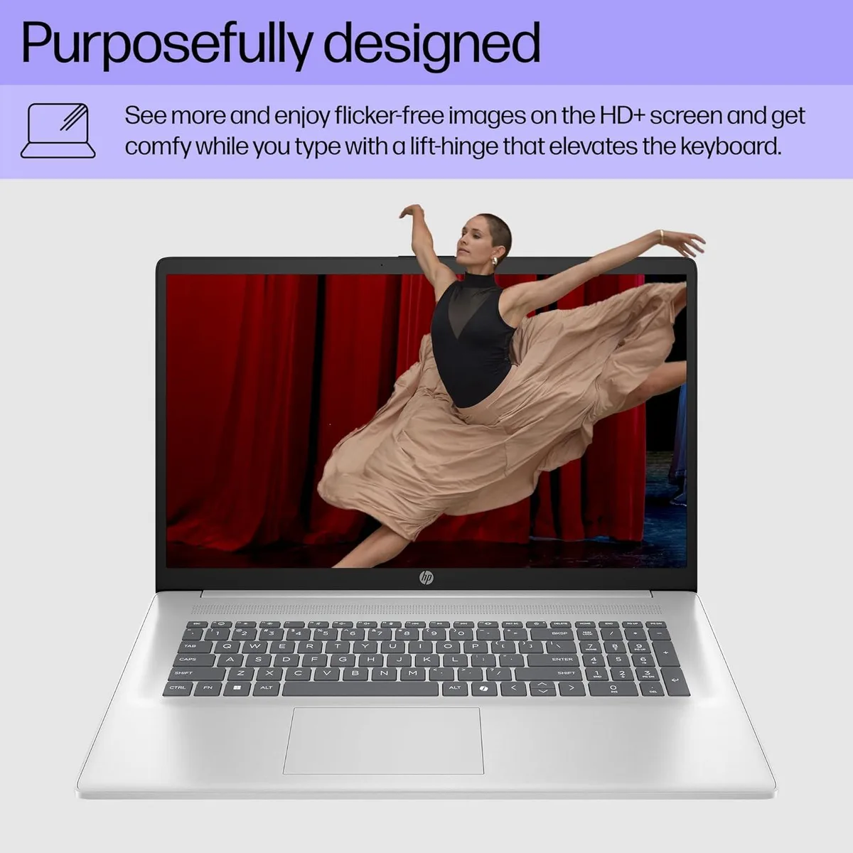 HP HP 17 laptop AMD Ryzen 5 7430U 16GB DDR4 2TB SSD 17.3" HD+ Touchscreen Silver — product photo