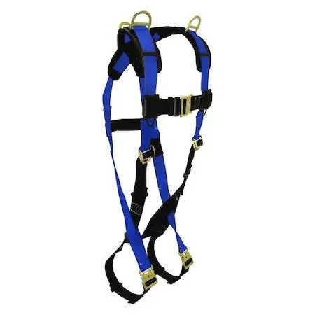 Black Condor full-body safety harness with steel D-rings and quick-connect buckles