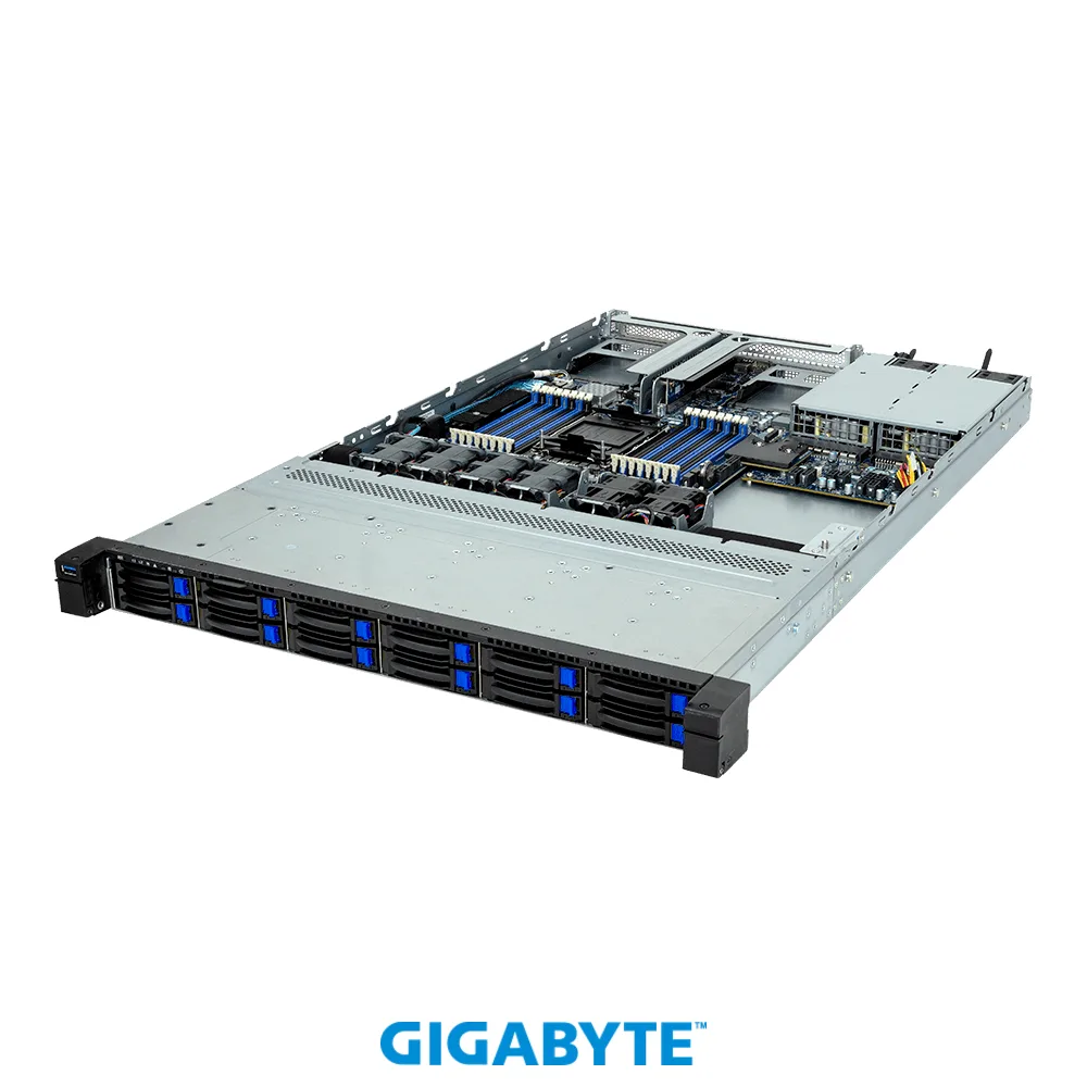 GIGABYTE GIGABYTE R163-S32-AAB1 1U 12-bay barebone server — product photo