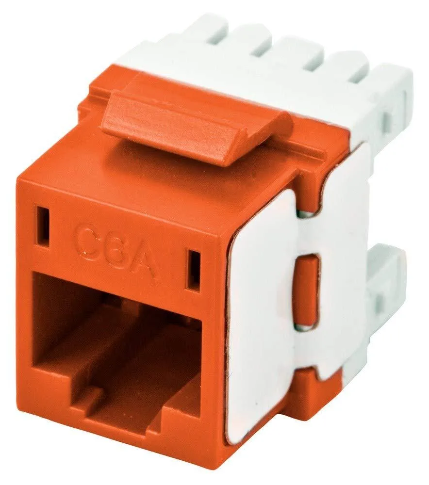 Hubbell Incorporated Hubbell HJ6AOR25 Nextspeed Ascent Cat6a Keystone Jack Orange 25 Pack — product photo