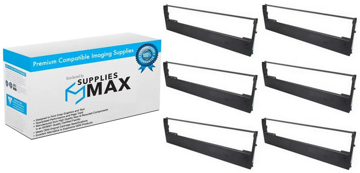 SuppliesMax SuppliesMax NCR 340951 Black Printer Ribbon 6 Pack — product photo