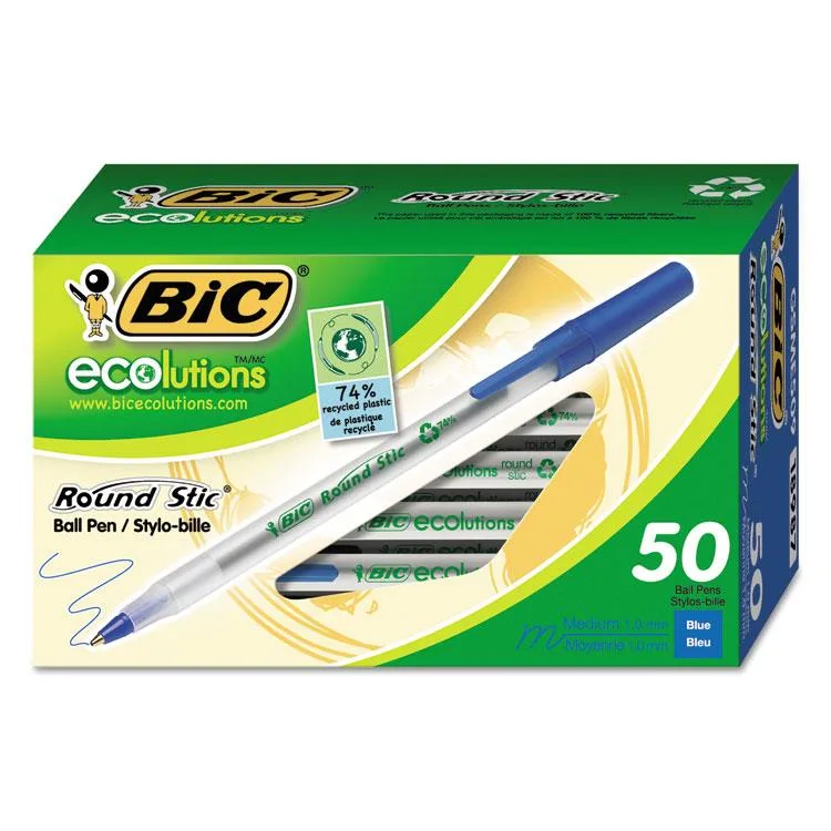 BIC BIC GSME509BE Round Stic Ballpoint Pen Blue 1.0 mm 50 Pack — product photo
