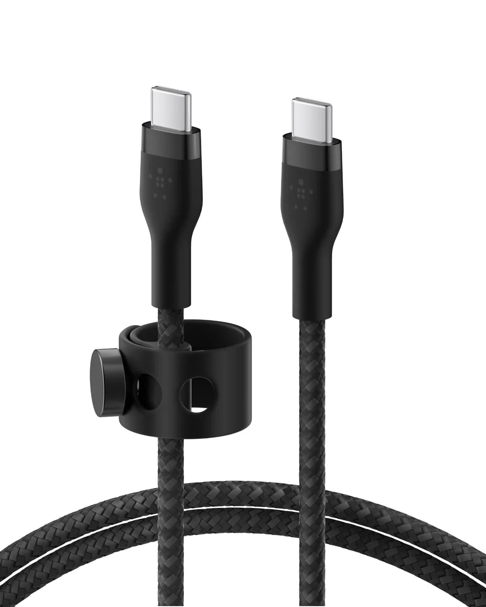  Belkin BoostCharge Pro Flex Braided USB-C to USB-C Cable 6.6 ft Black — product photo