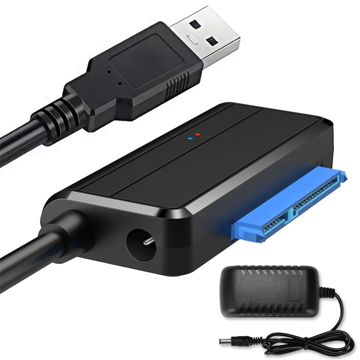 Vszerda Vszerda T04 SATA to USB 3.0 adapter cable, 12 V 2 A power, UASP, Black — product photo