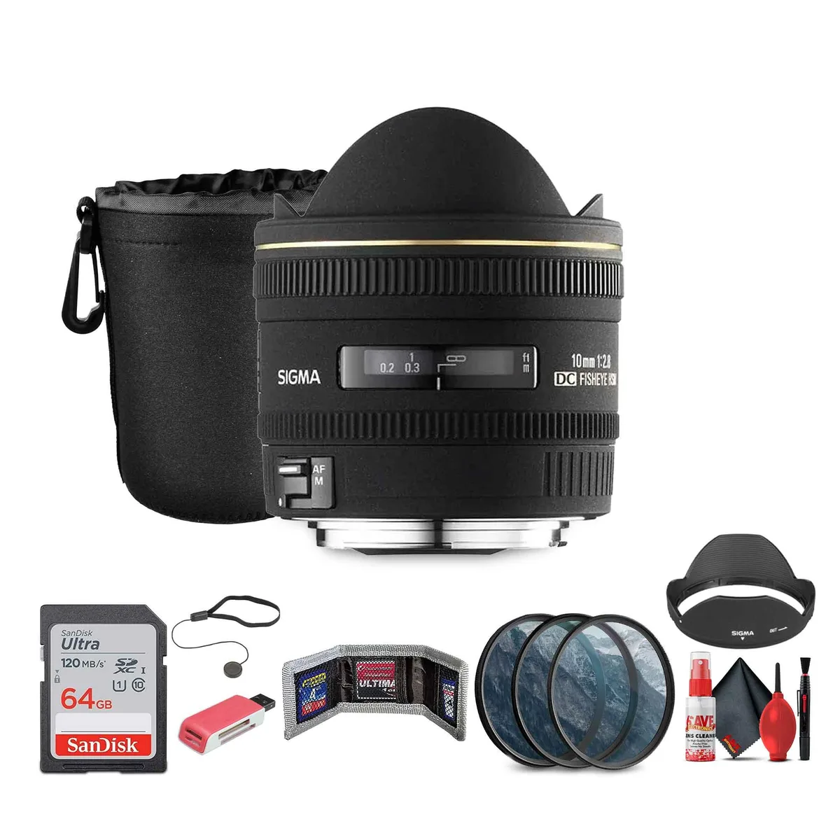 SIGMA SIGMA 10mm f/2.8 EX DC HSM Fisheye Lens camera lens — product photo