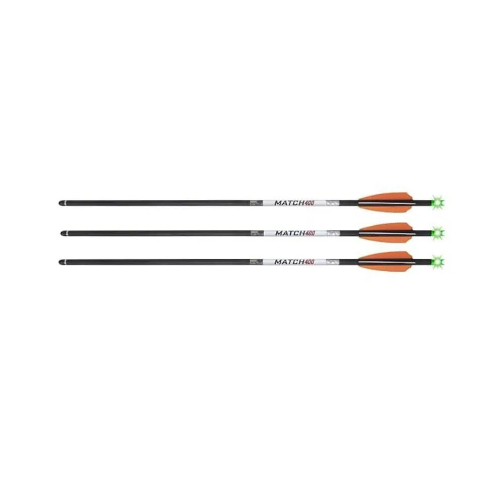 TenPoint TenPoint Wicked Ridge Match 400 Alpha-Blaze 20-Inch .004-Inch Straight Lighted Carbon Arrows Black 3-Pack — product photo
