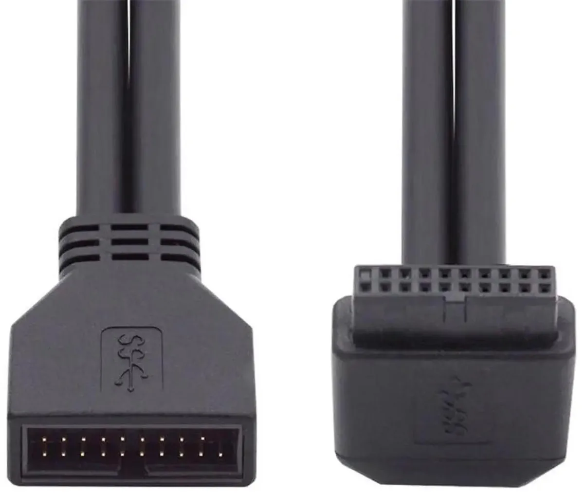 SMUGDESK SMUGDESK 90 Degree Up Angled USB 3.0 20Pin/19Pin Male to Female Extension Cable — product photo