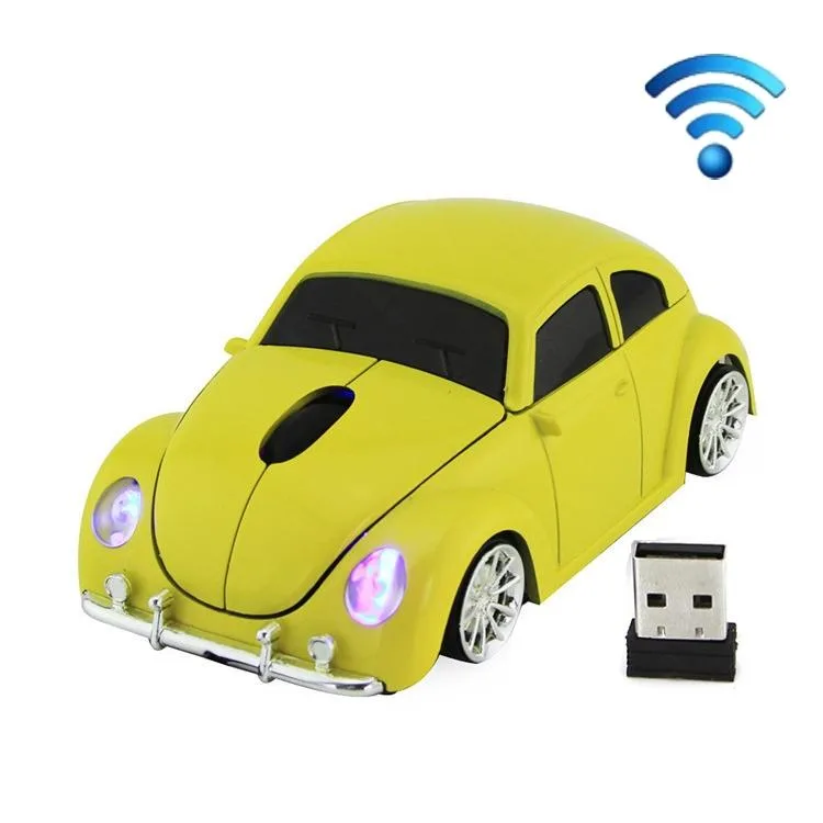 allentian allentian Car Shape Wireless Mouse Yellow 1200DPI 2.4GHz 3-button — product photo