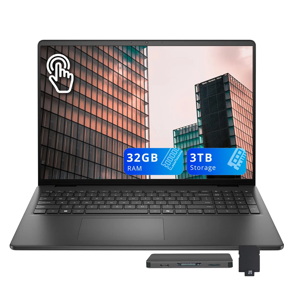 DELL DELL 16" FHD+ Touchscreen Business Laptop Intel Core 7 150U 32GB 2TB SSD + 1TB Docking Station Black — product photo