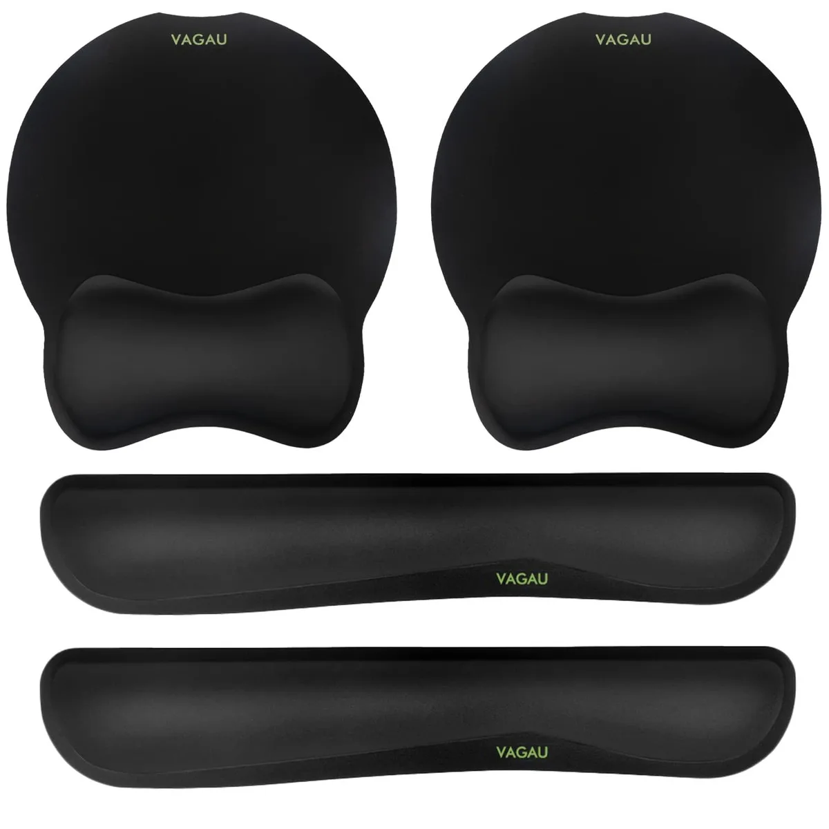  VAGAU VAGAU-2P Keyboard &amp; Mouse Wrist Rest 2 Pack Black Memory Foam .621 kg — product photo