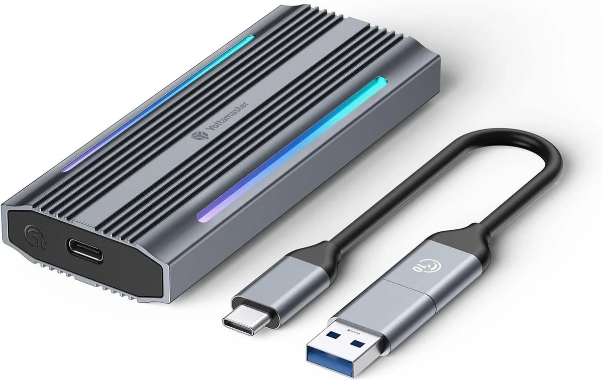 Yottamaster Yottamaster NVME 10Gbps USB 3.1 Gen 2 M.2 NVME SSD Enclosure Gray — product photo