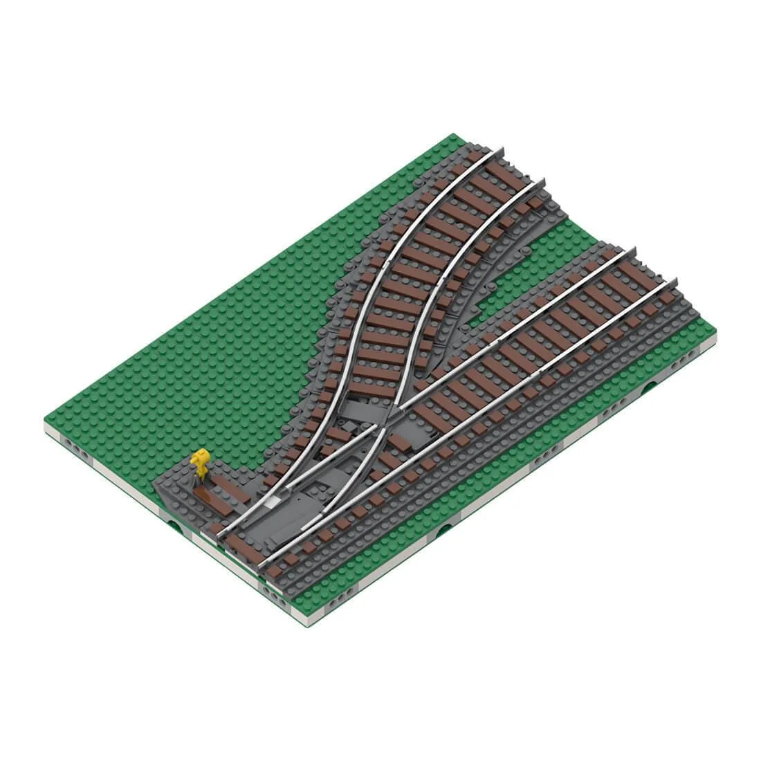 ZITIANYOUBUILD ZITIANYOUBUILD MOC-124899 576PCS Train Track Ballasted Left Switch Return Curve — product photo