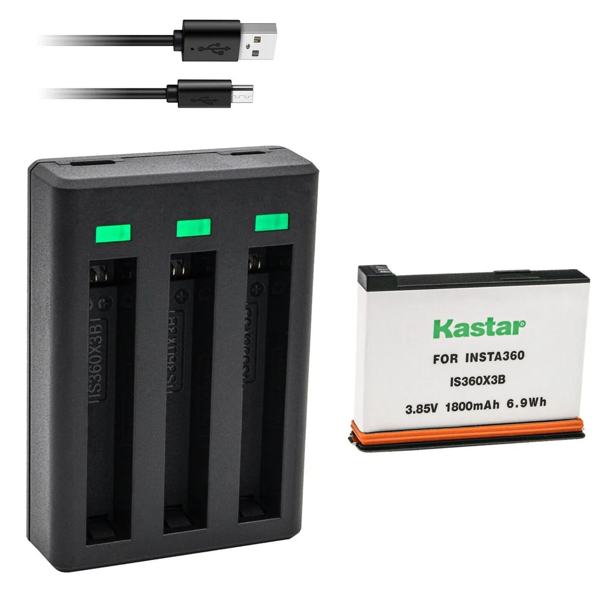 Kastar Kastar IS360X3B Battery &amp; Triple USB Charger for Insta360 X3 — product photo