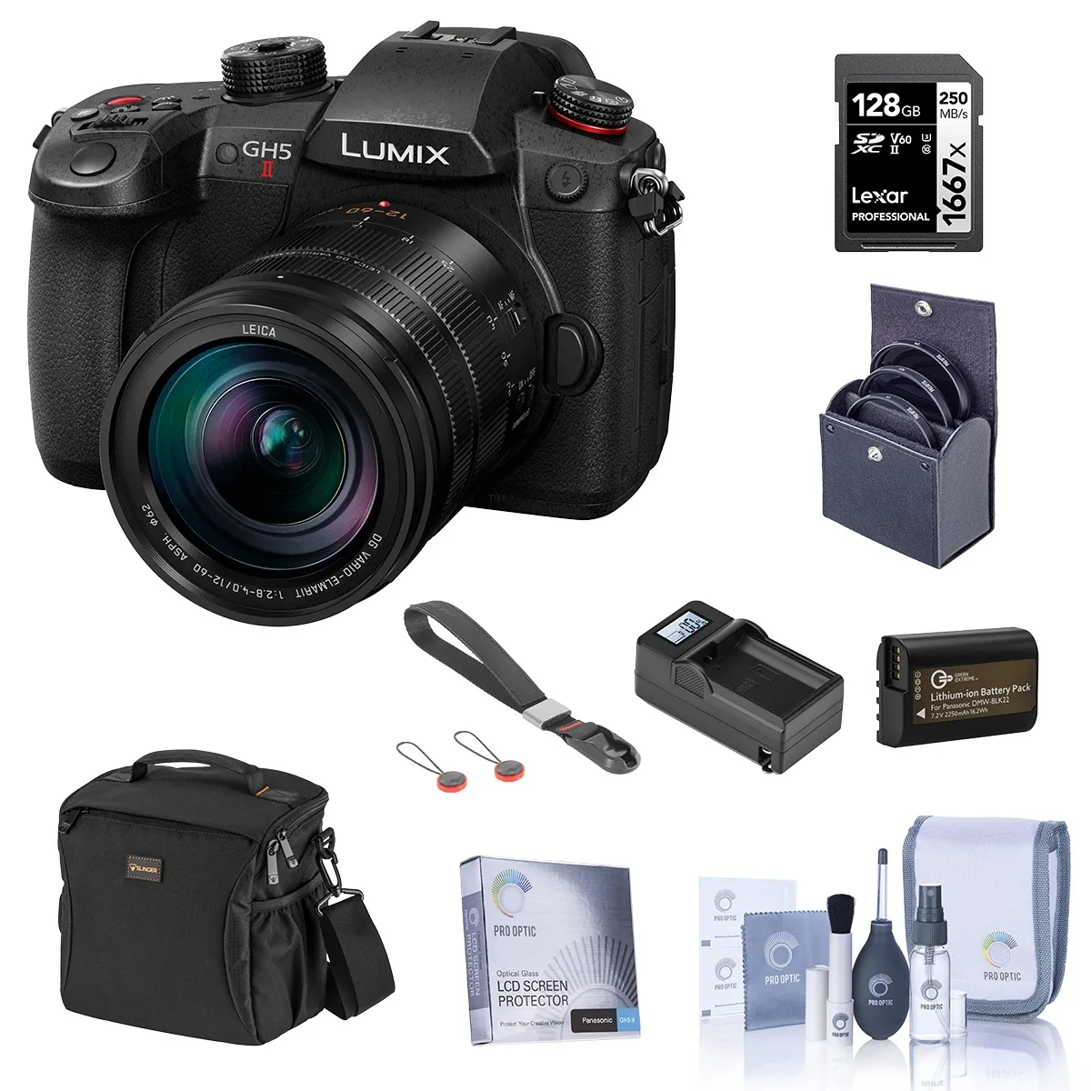 Panasonic Panasonic LUMIX GH5II Mirrorless Camera with Leica 12-60mm f/2.8-4.0 Lens Kit — product photo