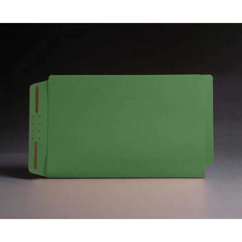 Green end-tab case binders, letter size, full-cut tabs, box of 50