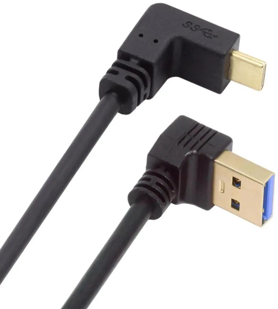 SMUGDESK SMUGDESK USB 3.1 Reversible Angled USB-C to 90° Up-Angled Type-A Cable 100cm — product photo