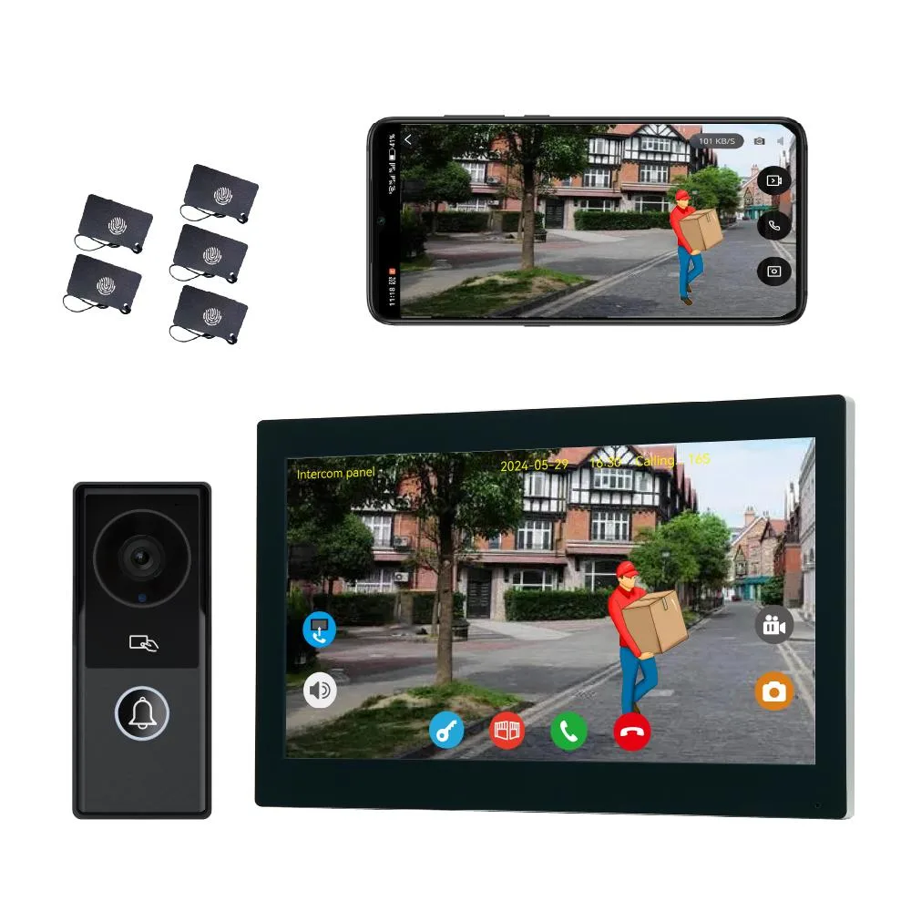 visiPower visiPower 2-pin Wired 2MP 10" Touch Monitor Video Doorbell Intercom Black — product photo