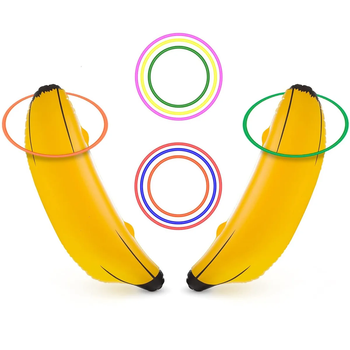 Inflatable Banana Ring Toss Game 26" 2pcs 6 rings — product photo