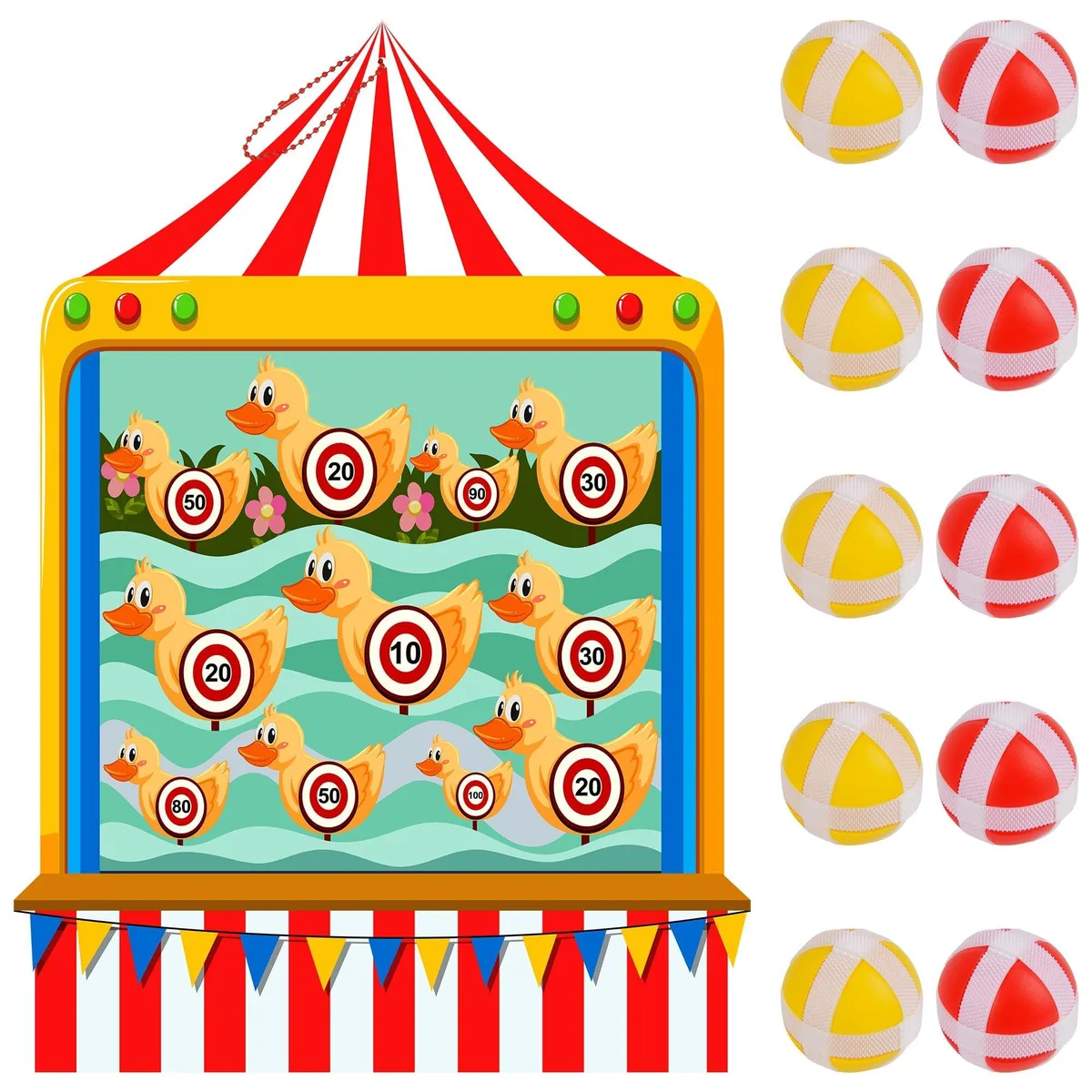  Worry Free Gadgets Carnival Dart Board 10 Sticky Balls 19.7x13.8 in — product photo