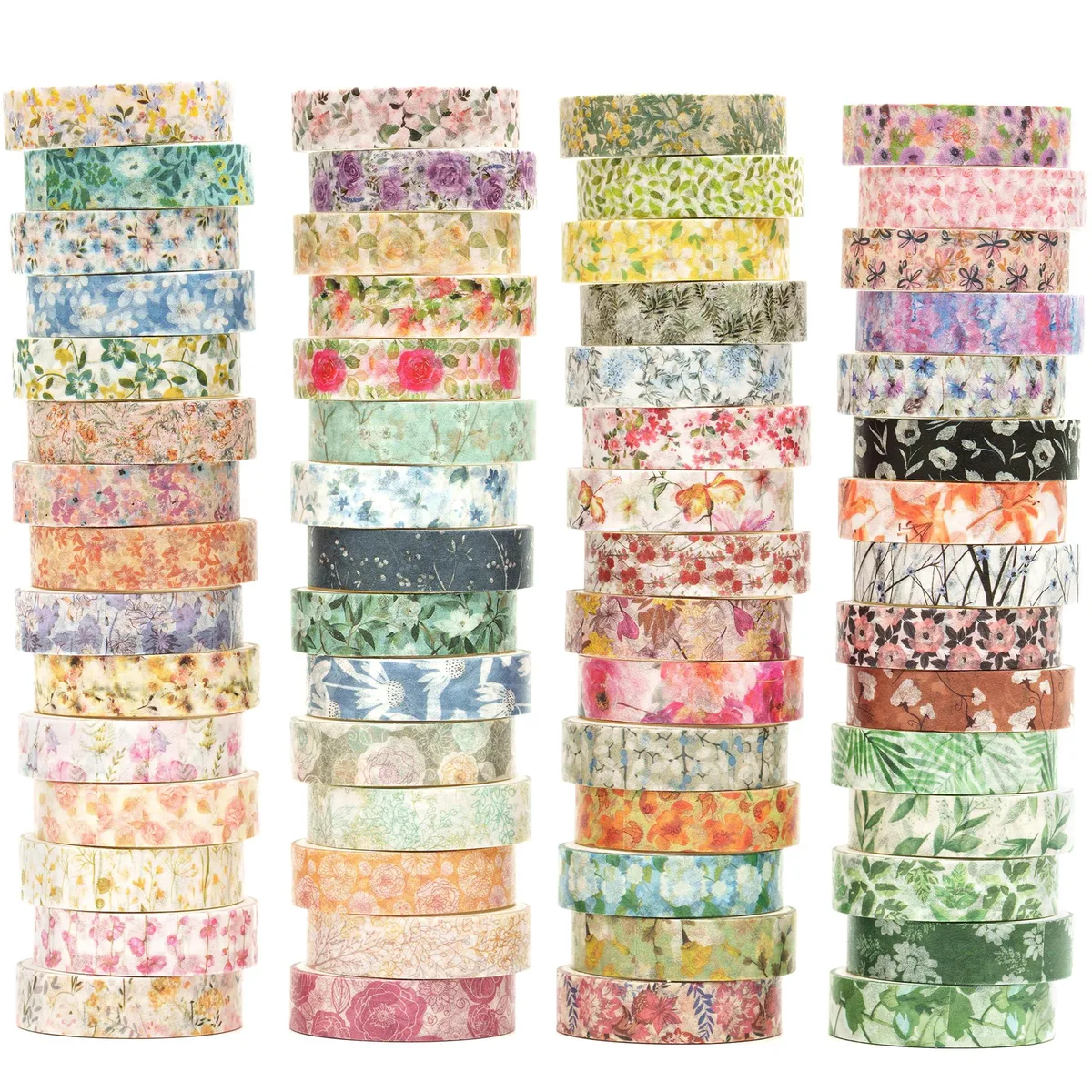 YUBX YUBX Floral Washi Tape 60 Rolls 10 mm x 2 m Spring — product photo