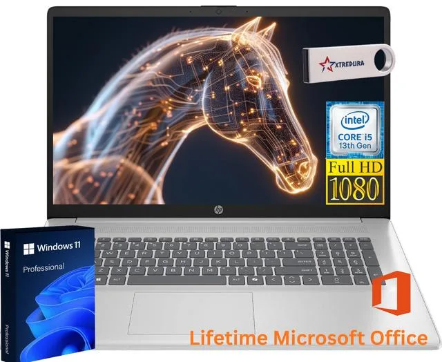 HP HP 17 laptop i5-1334U 24GB 512GB SSD 17.3" FHD Windows 11 Pro Silver — product photo