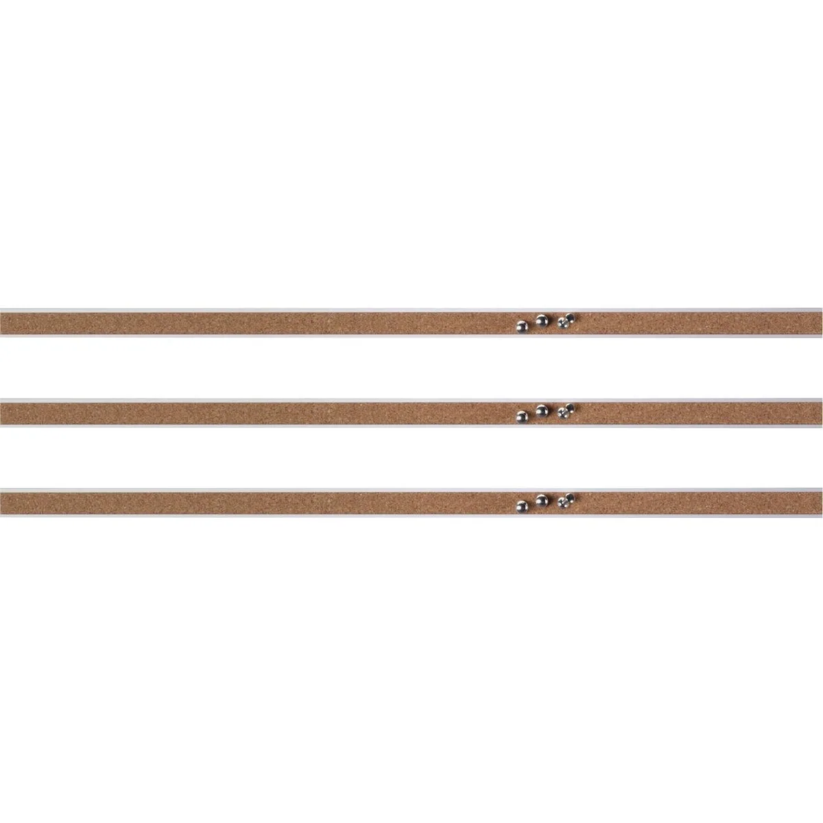 Lorell Lorell 49532BD Cork Strip Bulletin Bar 18" 3-pack — product photo