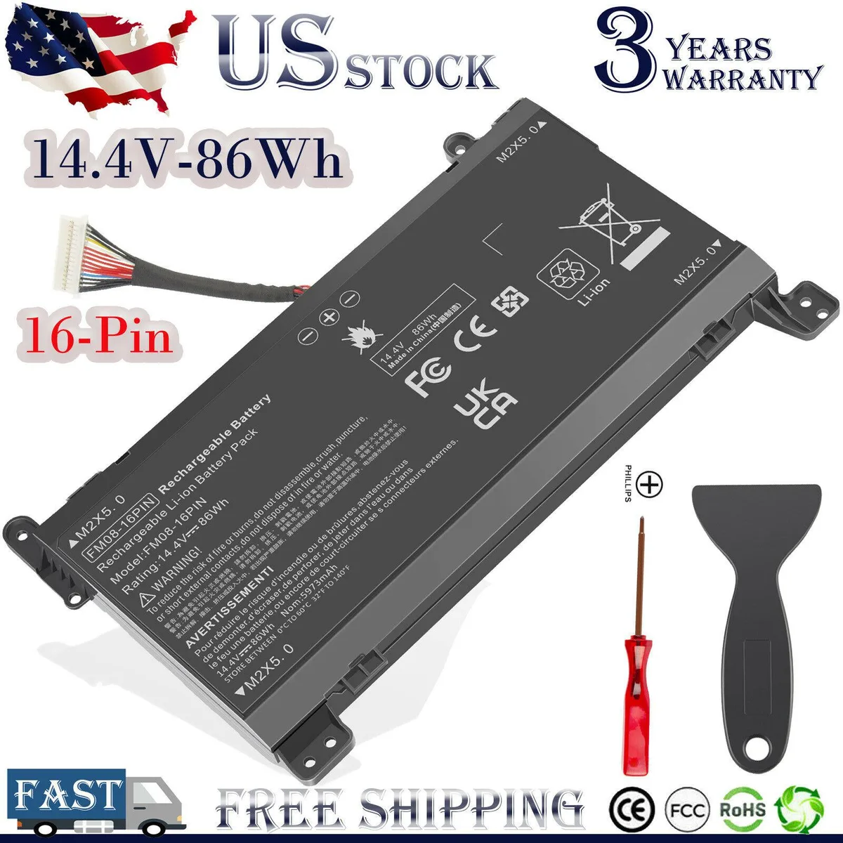 EEEKit EEEKit Fm08 laptop battery 86Wh 14.4V 8-cell for HP Omen 17-An013Tx 17-An014Tx 17-An015Ng — product photo