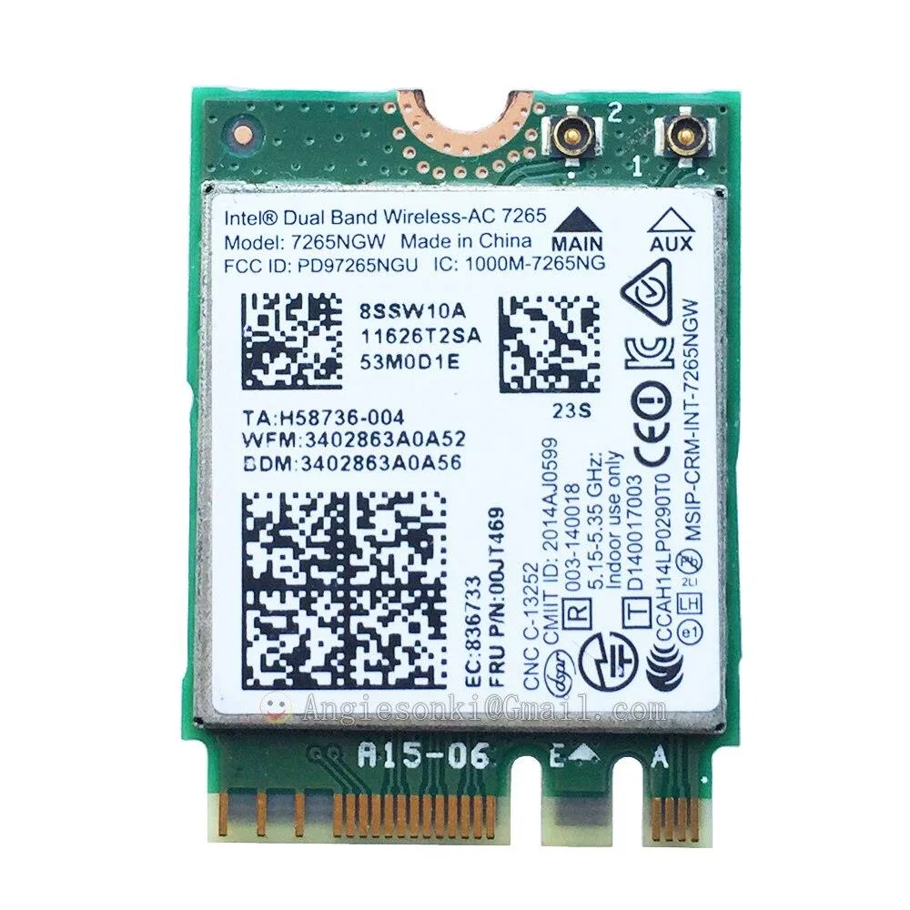SSP Tech LTD SSP Tech LTD 7265NGW 867Mbps BT4.0 NGFF M.2 Wi-Fi adapter — product photo